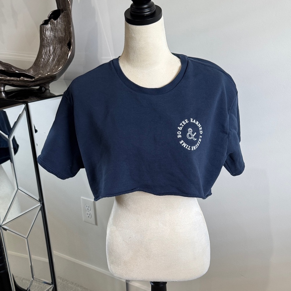 Navy Blue Crop Top